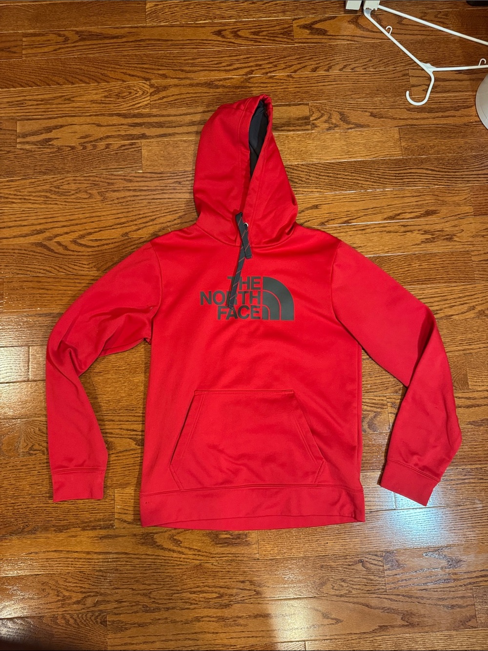 The North Face Red Hoodie with Black Logo